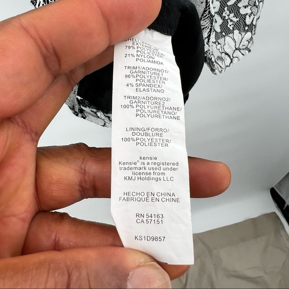 Kensie dress 2 black white lace overlay - Picture 8 of 8